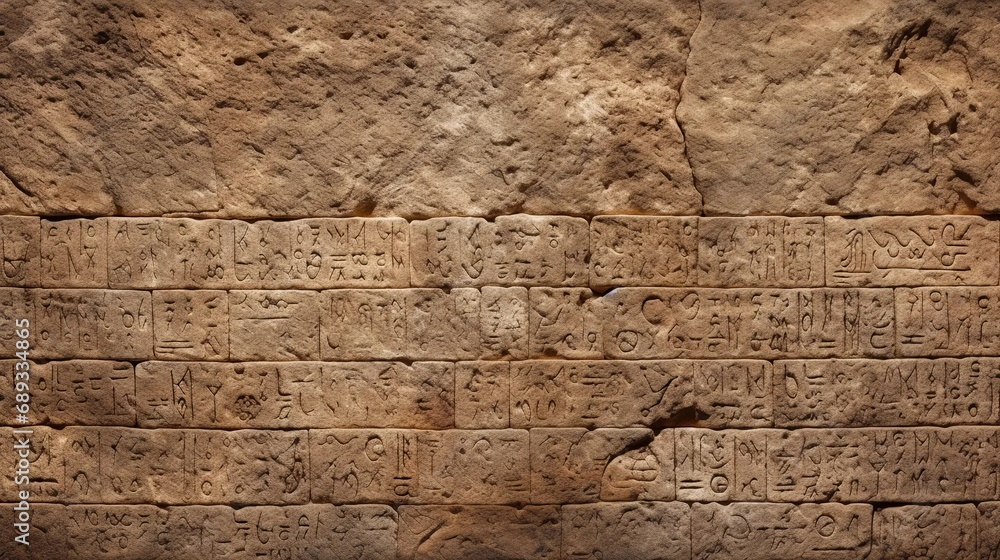 Fototapeta premium Old destroyed stone tablets, ancient background