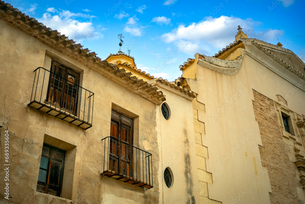 Baroque facade of the Ricote church in the RIcote Valley, Murcia region, Spain