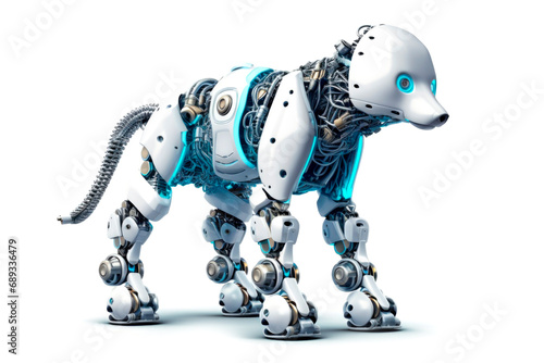 Futuristic robot dog isolated on white background. AI Generative © Formatoriginal