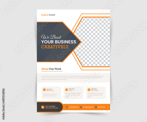Business Flyer Corporate Flyer Template Geometric shape Flyer Circle Abstract Colorful concepts, Free vector, ector creative agency flyer design template vector. yeallo business flyer