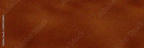 Artificial natural color leather or leatherette in a seamless pattern with embossed texture top view. Brown dermantin background. PVC material