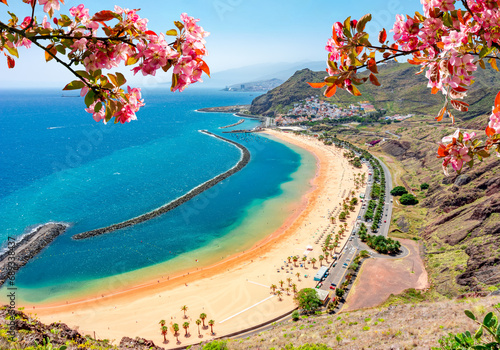 Teresitas beach near Santa Cruz in spring, Tenerife, Canary islands, Spain