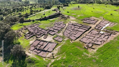 The ancient pre-Roman city of Tejada La Vieja located near Sevilla, Spain and was home to the Tartessians, Phoenicians and Turdetan People photo