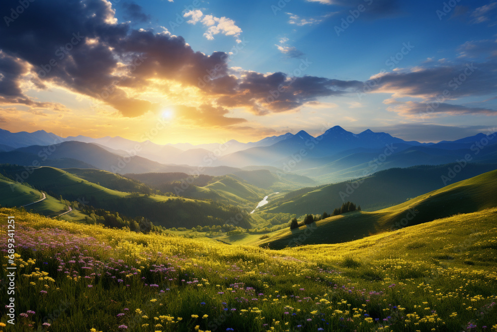 swiss mountains landscape, landscape in the sun, landscape in the morning, sunset in the mountains,