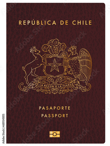 cover of Chilean passport, vector illustration