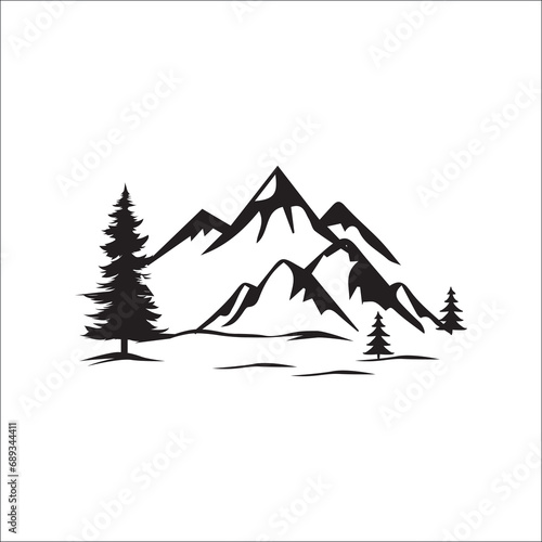 Mountain SVG Vector, vector, illustration, hill, silhouette, mountain vector, mountain clip art, mountains svg