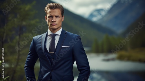 an attractive guy in a business suit,