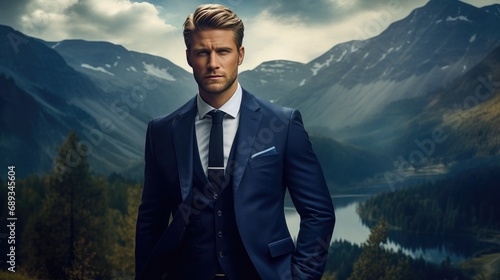 an attractive guy in a business suit,