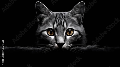 an image of a black and grey striped cat,