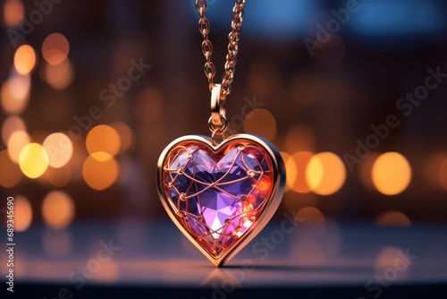 heart shaped pendant on a table