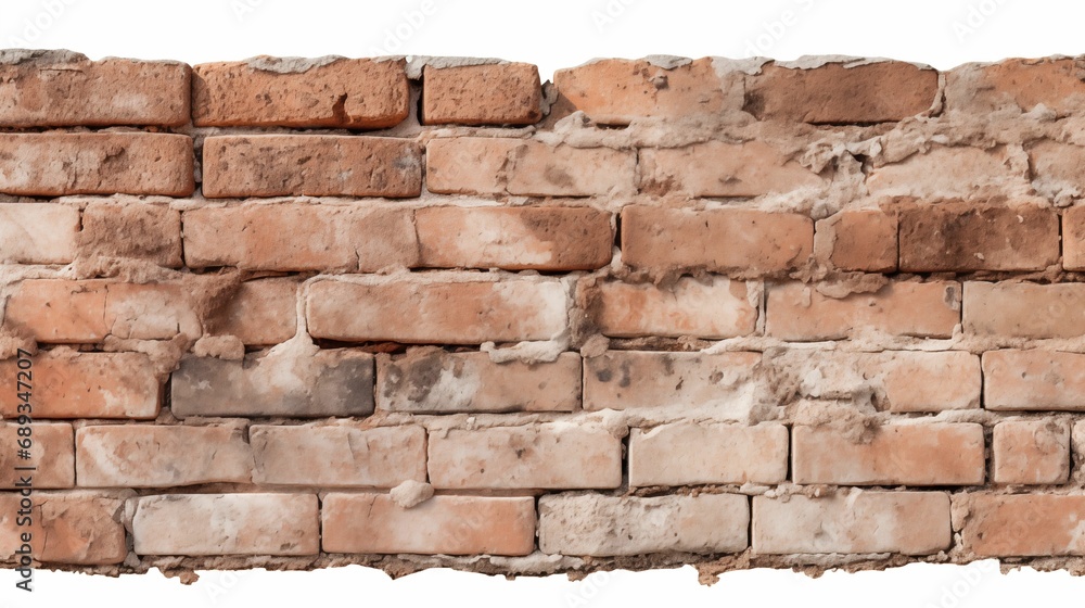 Fototapeta premium Image of a brick wall on a white background.