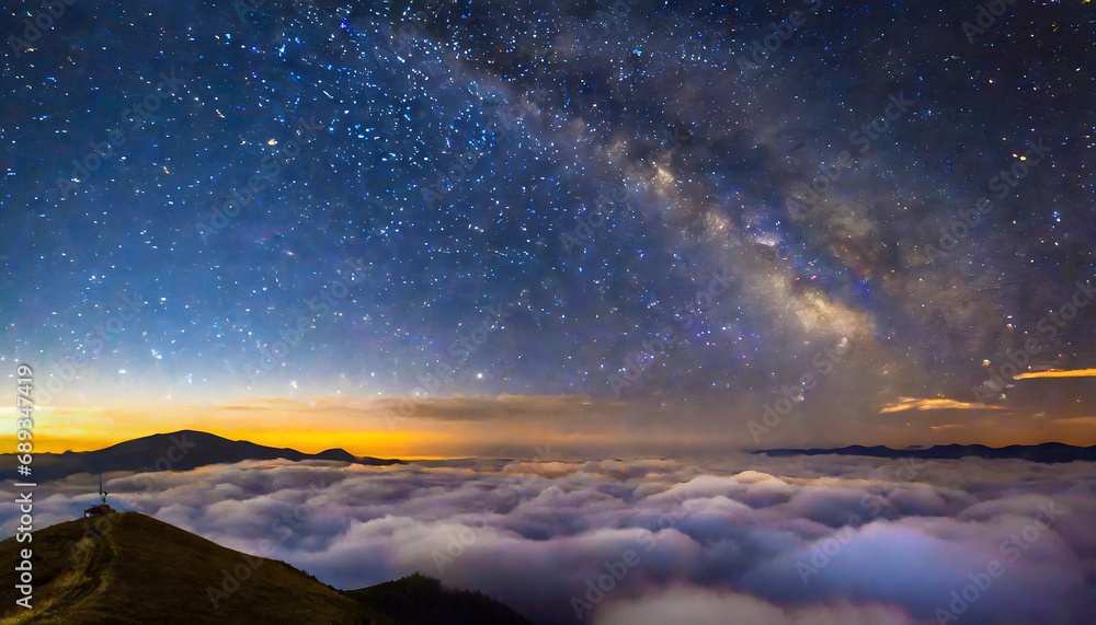 Celestial Serenity - Starry Night Over Clouds
