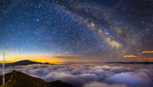 Celestial Serenity - Starry Night Over Clouds