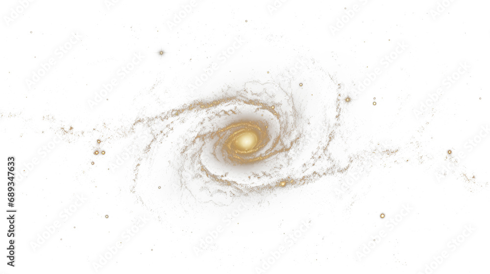 Bright spiral galaxy, transparent background (PNG) - obrazy, fototapety, plakaty 