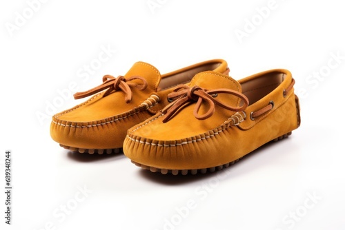 A single moccasin shoes isolated on white background photo
