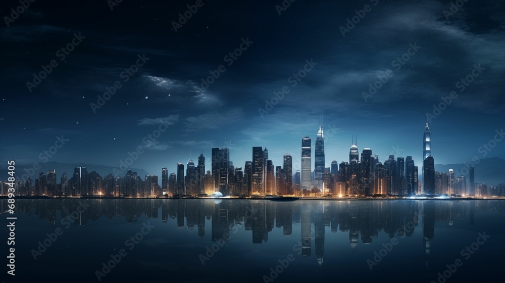Fototapeta premium Image of a modern urban landscape from the future.