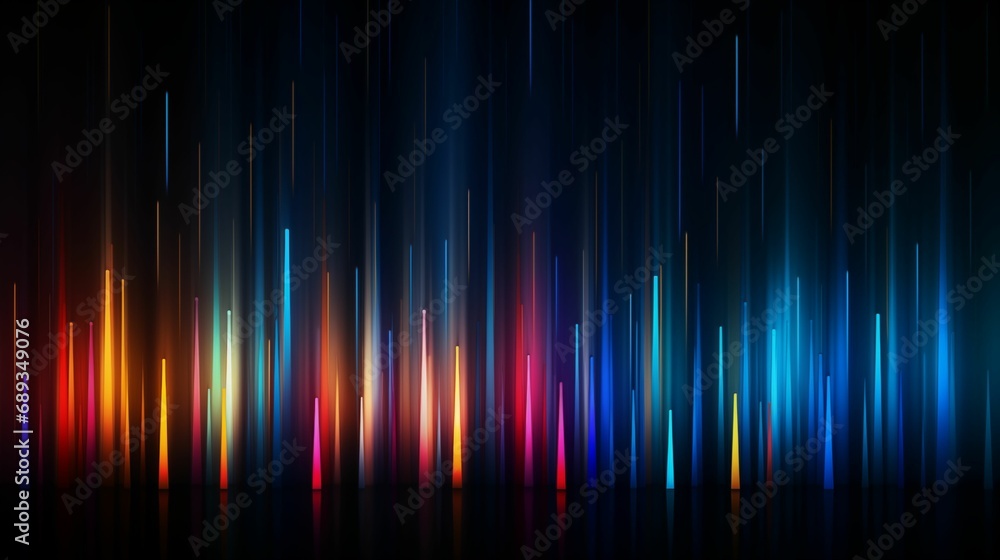 Image of colorful vertical lights on a dark background.