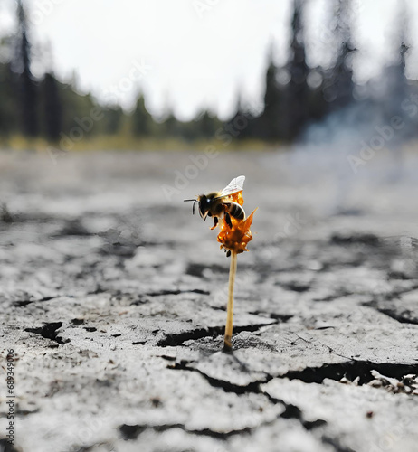 bee global warming nature burned fire