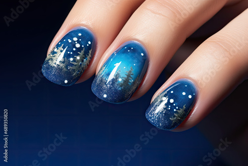 Enchanted Moonlit Garden Manicure.,nail, art, manicure
