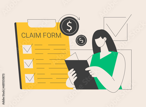 Claim your documents abstract concept vector illustration.