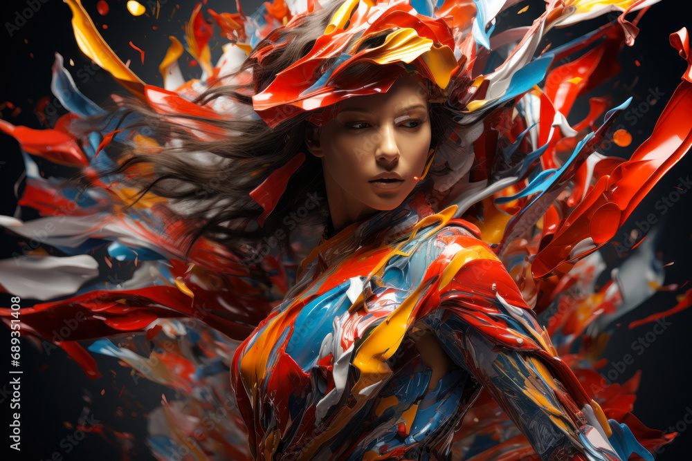 girl body in splashes of colored paints generative ai girl body in splashes of colored paints generative ai