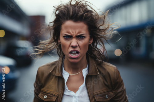 woman rage, female nervous breakdown generative ai photo