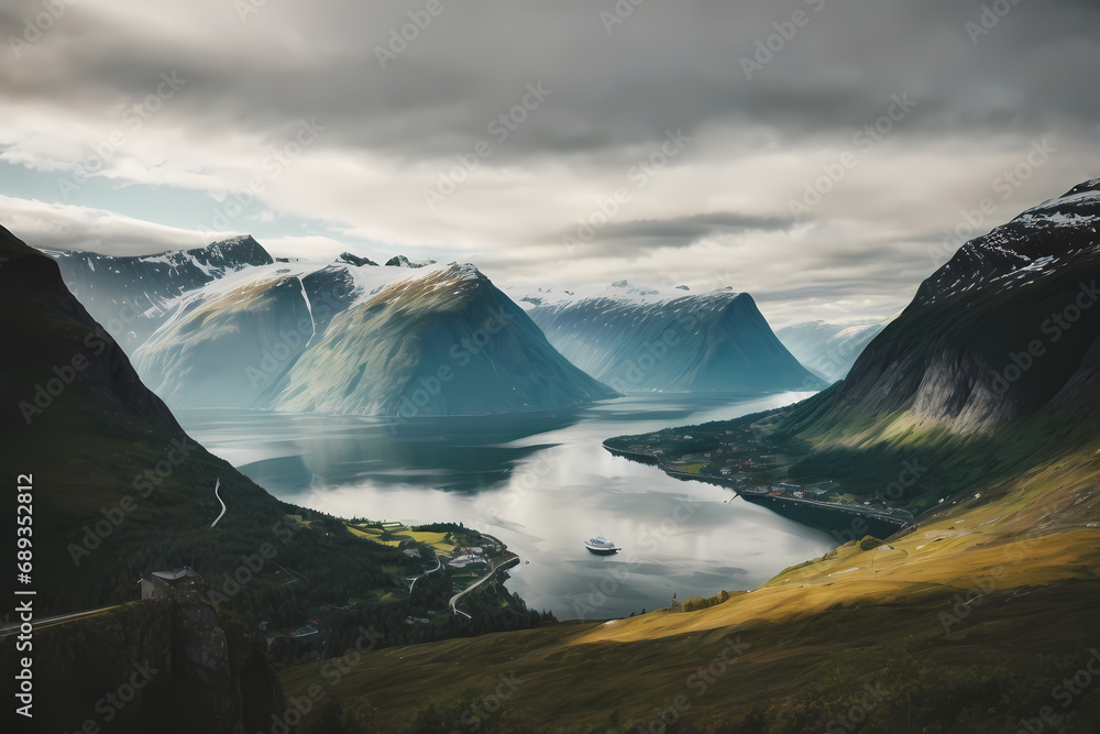 Norwegian Fjords - obrazy, fototapety, plakaty 