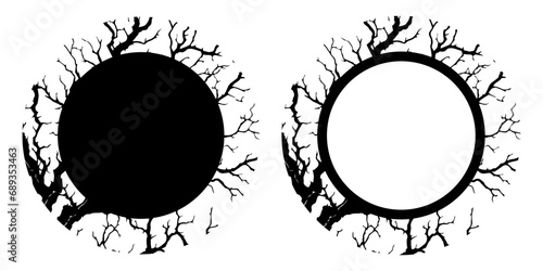 black and white Branch Circle Frames