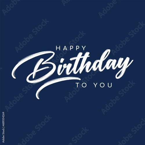 Happy Birthday typography design vector. Beautiful greeting card scratched calligraphy black text word gold stars. Handwritten modern brush lettering white background isolated vector