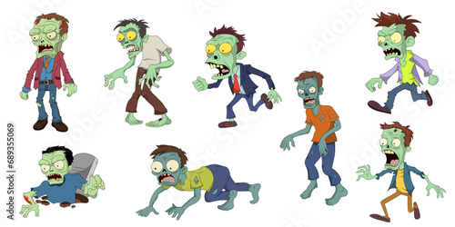 Scary Zombies Cartoon Character Vector Clipart