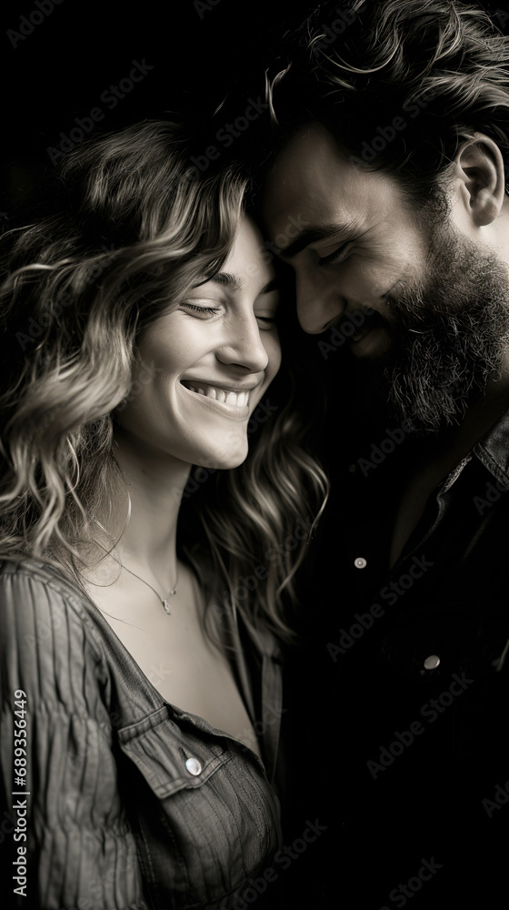 Man and woman. Tenderness and love. Black and white. Minimalism. Close-up. Man and woman. Tenderness and love. Black and white. Minimalism. Close-up.