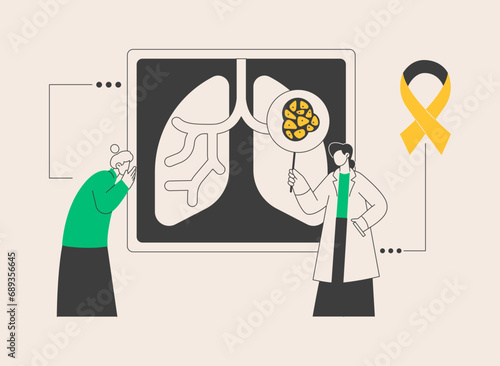 Lung cancer abstract concept vector illustration.