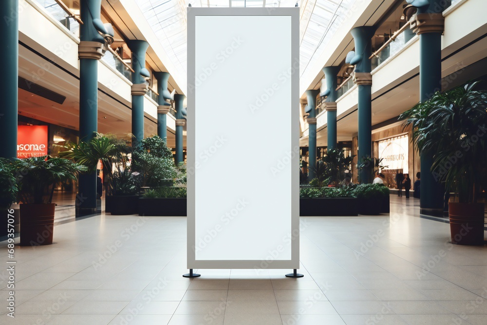 roll up mockup poster stand in an shopping center or mall environment as wide banner design with blank empty copy space area roll up mockup poster stand in an shopping center or mall environment as wide banner design with blank empty copy space area
