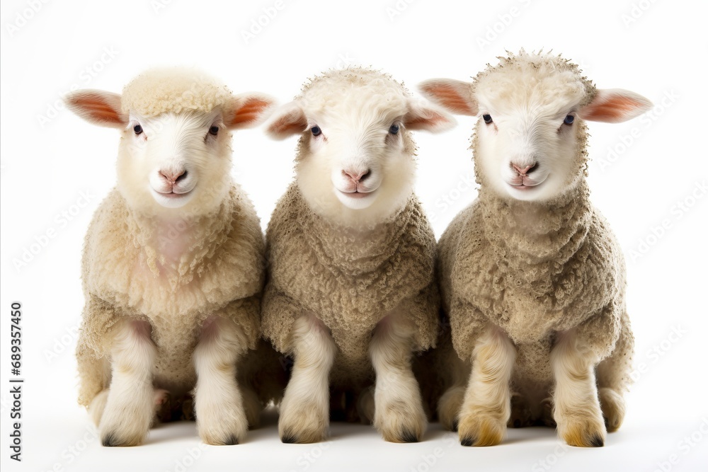 Fototapeta premium Collection of domestic animals isolated on white background with copy space for text placement