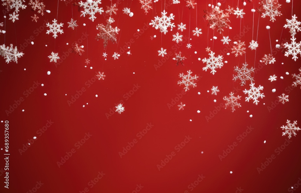 christmas snowflakes falling in red background with white snowflakes falling, christmas snowflakes falling in red background with white snowflakes falling,