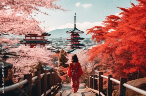 colorful sakura blossom