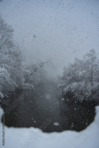 Schneefall - Mürz - Fluss - Steiermark - Kapfenberg photo