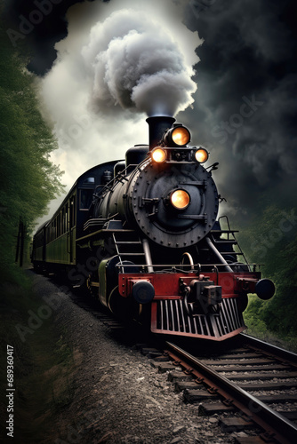 Old-fashioned steam train