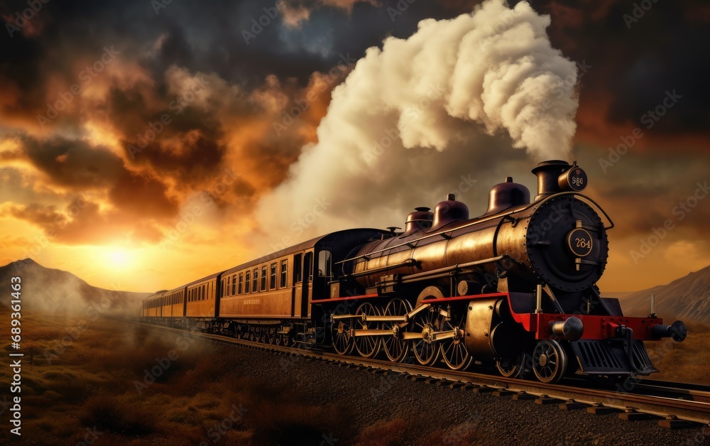 Fototapeta premium Old-fashioned steam train