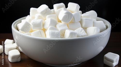 Scattered Small Pail Marshmallow On White, Background Image, Desktop Wallpaper Backgrounds, HD