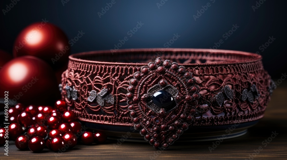 Obraz premium Red Love Ornamental, Background Image, Desktop Wallpaper Backgrounds, HD