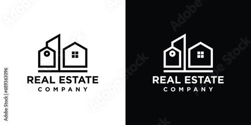 Real Estate Agency Logo Design. Home Price Vector Logo Template.
