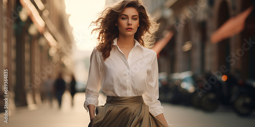fashion woman walking on the street