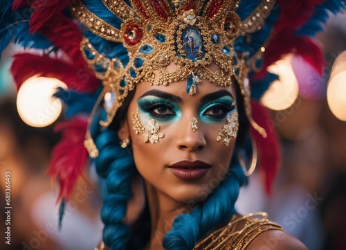 portrait of a woman dancer at rio carnival