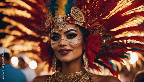 portrait of a woman dancer at rio carnival © abu
