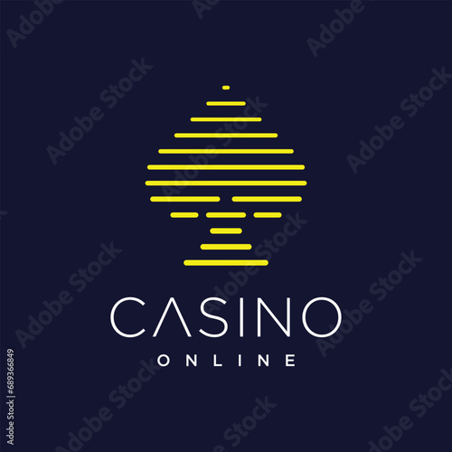 Casino online design icon template with creative element concept idea. A professional design for many kinds of business. All elements are fully vector and can be used for both print and web.