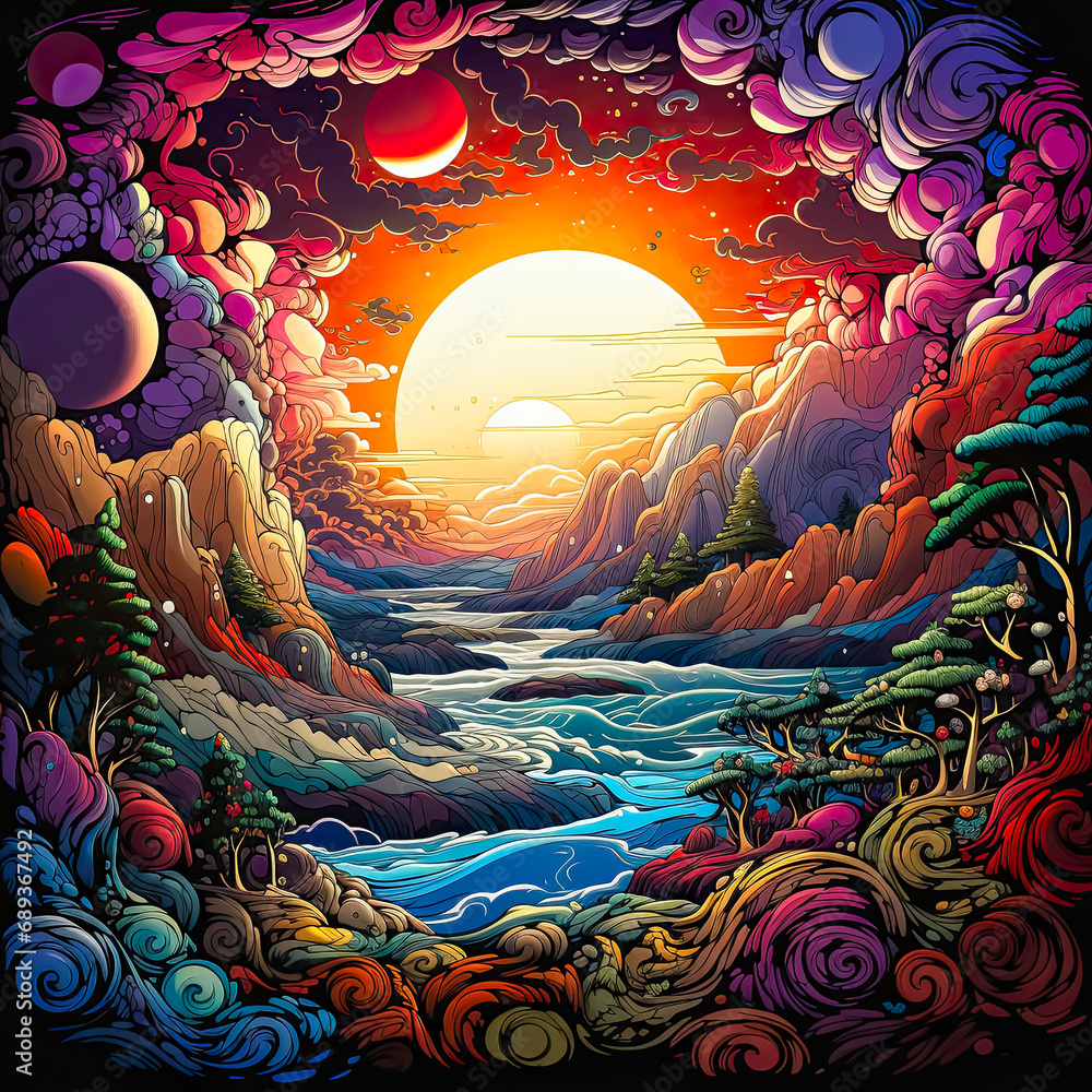 Obraz premium Radiant beauty, Bright illustration of planet Earth a captivating image portraying the vivid and majestic essence of our home in the vast cosmos.
