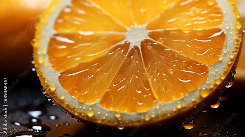 Close up of orange slice Close up of orange slice