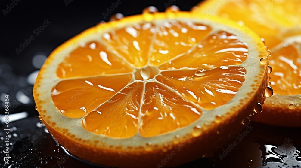 Close up of orange slice Close up of orange slice