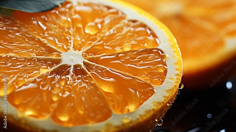 Close up of orange slice Close up of orange slice